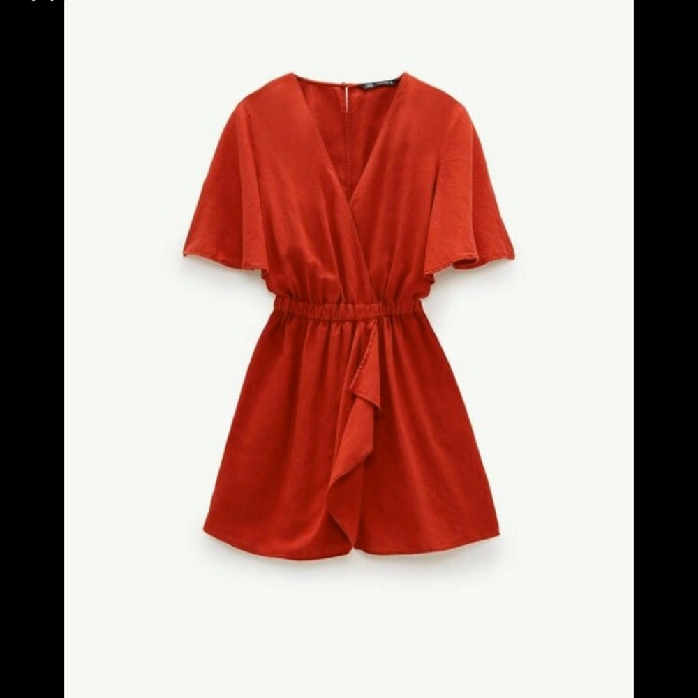 Zara Linen Blend Jumpsuit Copper NWOT